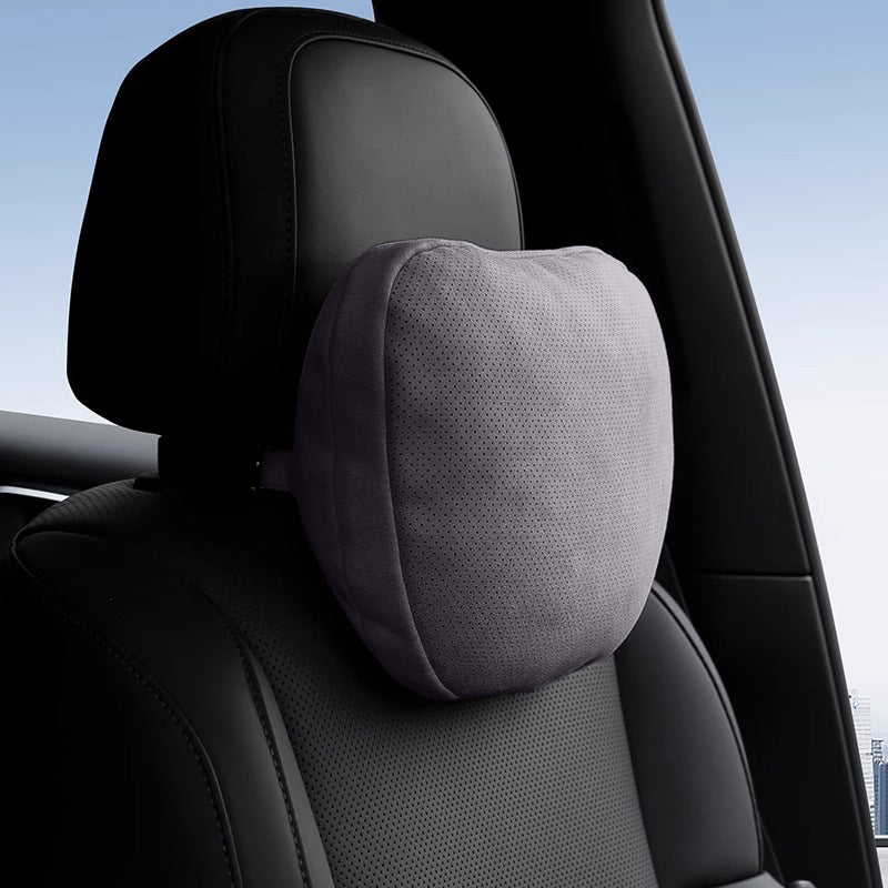 Car Neck Pillow Pair - Suede Headrest Support Cushions