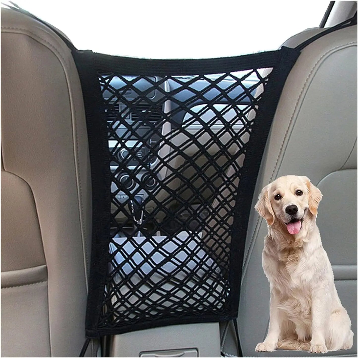 Dog Car Barrier & Seat Storage Net - Front Seat Divider