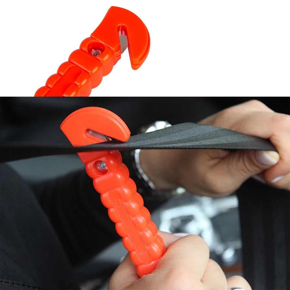Car Safety Hammer 2-Pack - Window Breaker & Belt Cutter