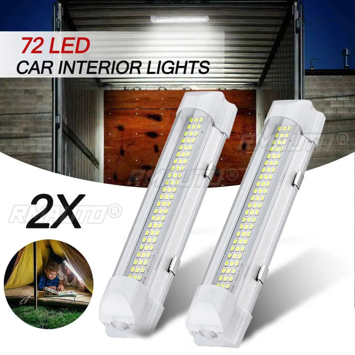 LED Interior Light Bar (2-Pack) — 72 LED, On/Off Switch