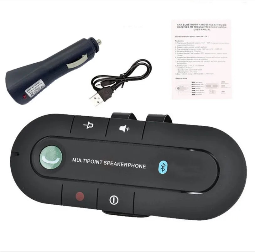 Bluetooth Visor Speakerphone - Hands-Free Car Kit