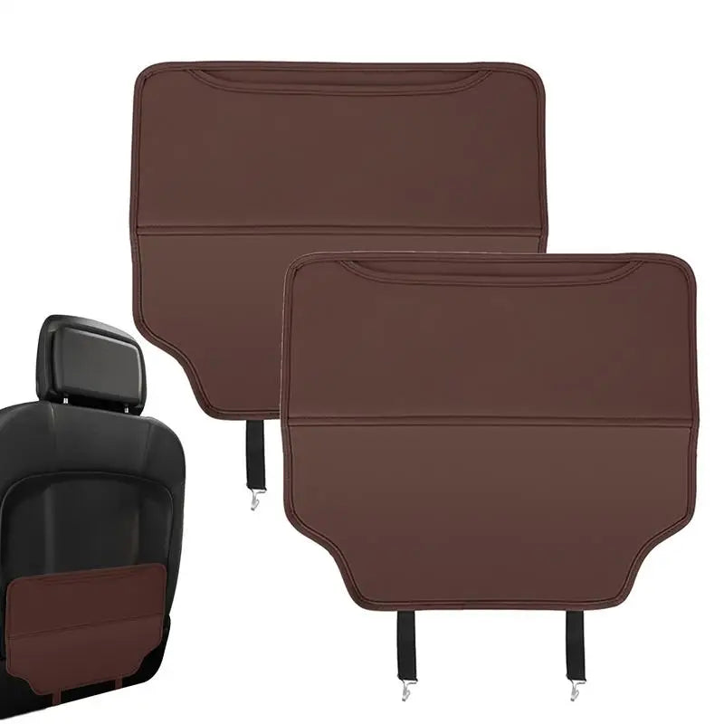 Car Seat Back Protector - PU Leather Anti-Kick Pad (2-Pack)