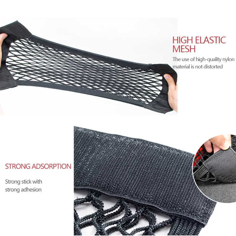 Car Seat-Back Storage Net - Elastic Mesh Cargo Organizer