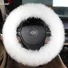 Plush Wool Steering Wheel Cover - Soft Fuzzy Grip