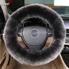 Plush Wool Steering Wheel Cover - Soft Fuzzy Grip