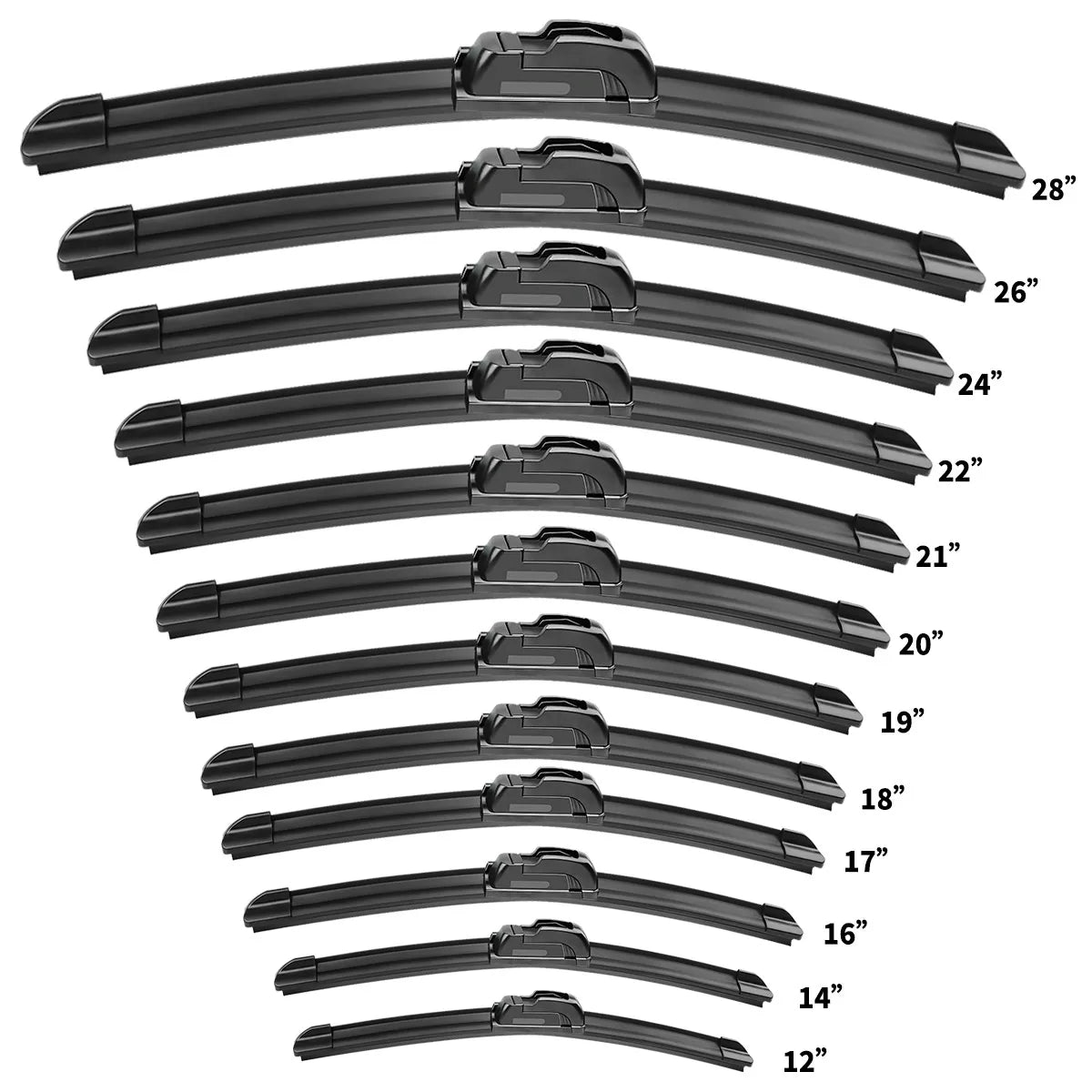 Beam Windshield Wiper Blades — Natural Rubber, Universal Fit