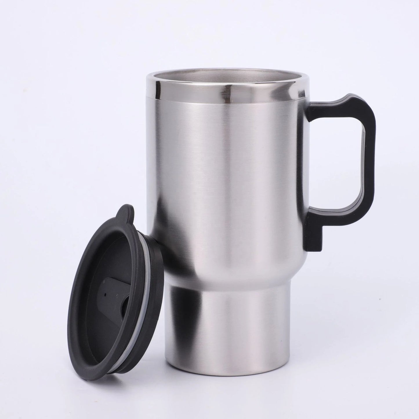 12V Car Heated Travel Mug - Stainless Steel Coffee Warmer