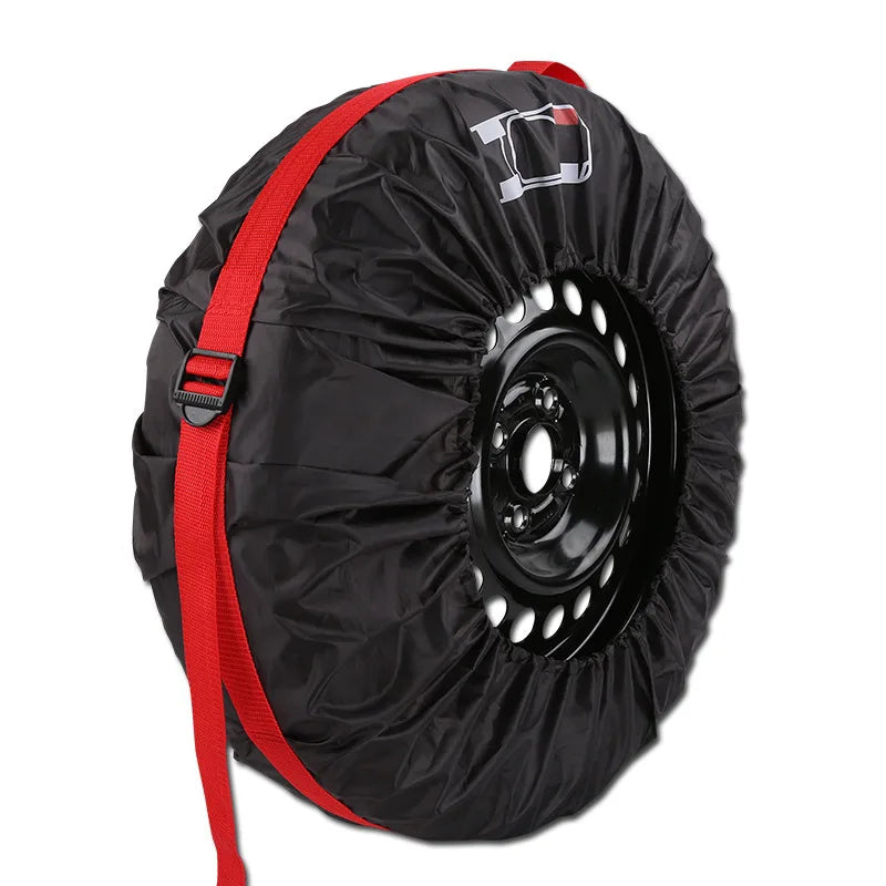 Spare Tire Storage Cover - Polyester Wheel Tote with Strap