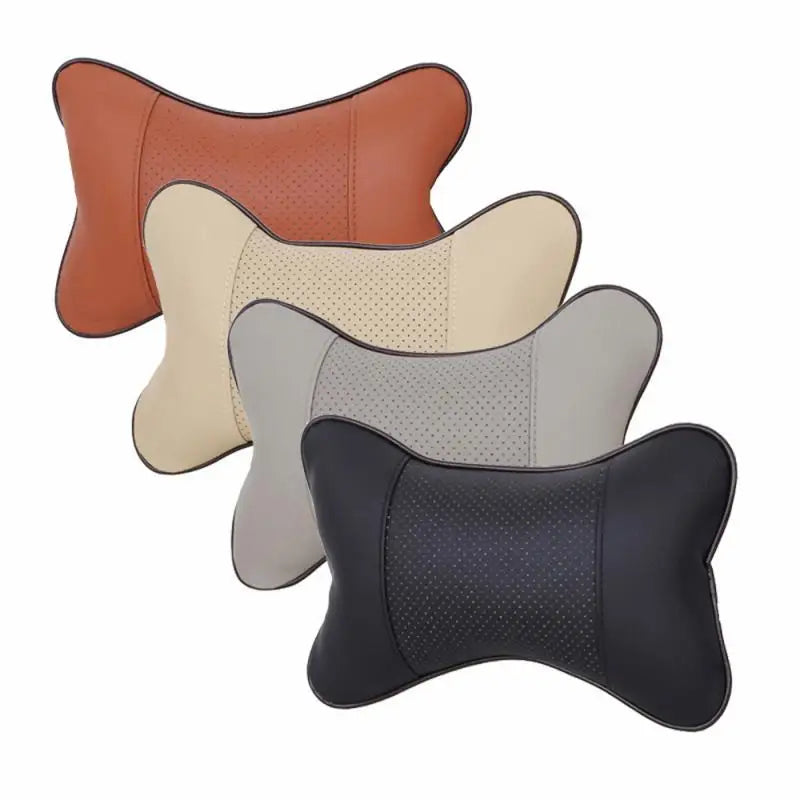Car Neck Pillow — Leather Headrest Cushion (Set of 2)