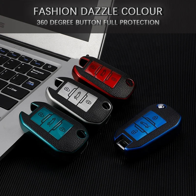 Soft TPU Car Key Fob Cover - Flip Key Protector Case