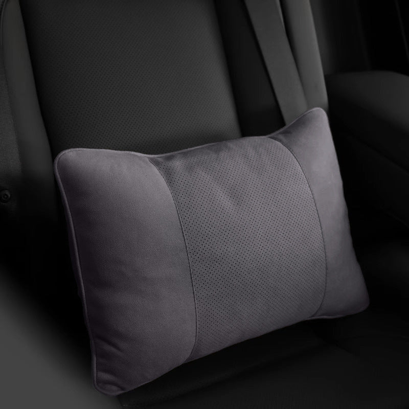 Car Neck Pillow Pair - Suede Headrest Support Cushions
