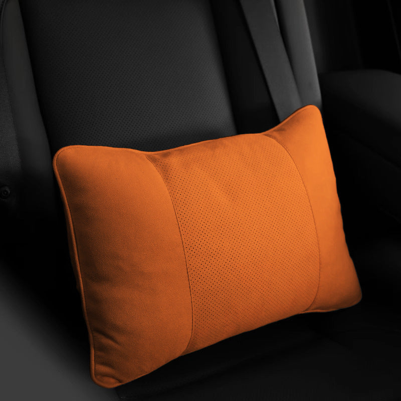 Car Neck Pillow Pair - Suede Headrest Support Cushions