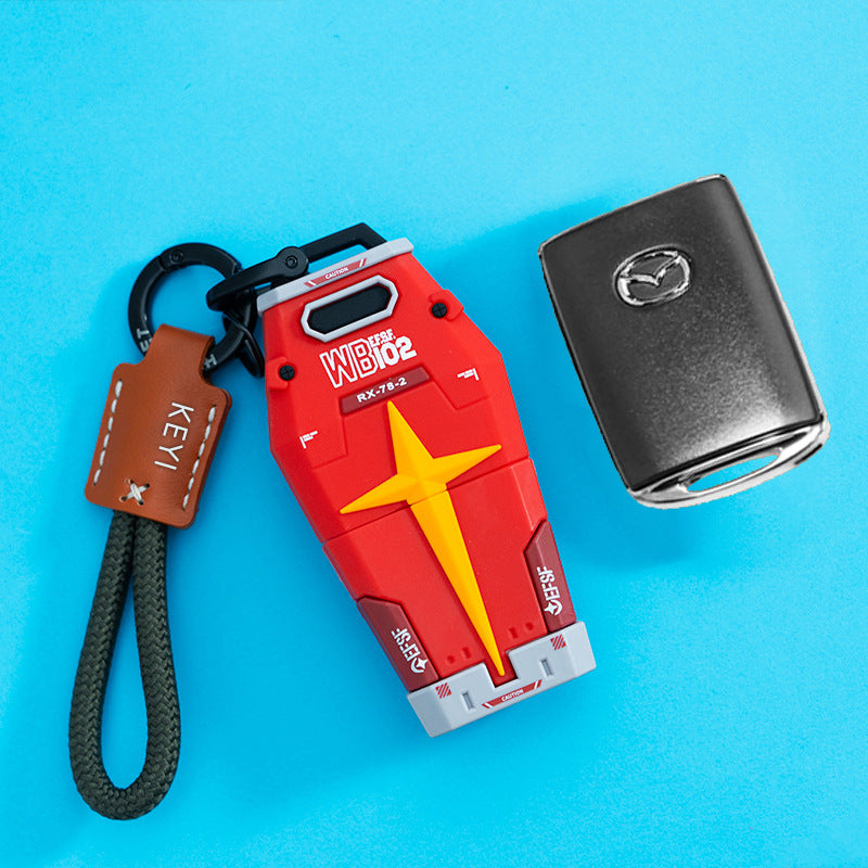 Mecha Car Key Fob Cover - Silicone Case + Keychain