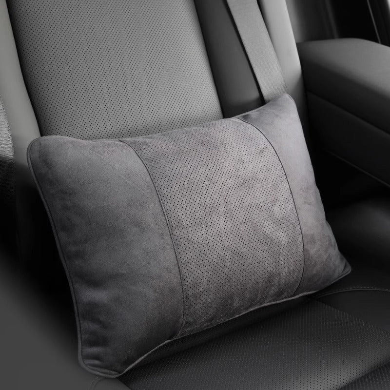 Car Neck Pillow Pair - Suede Headrest Support Cushions