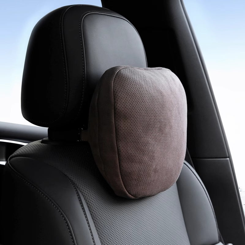 Car Neck Pillow Pair - Suede Headrest Support Cushions