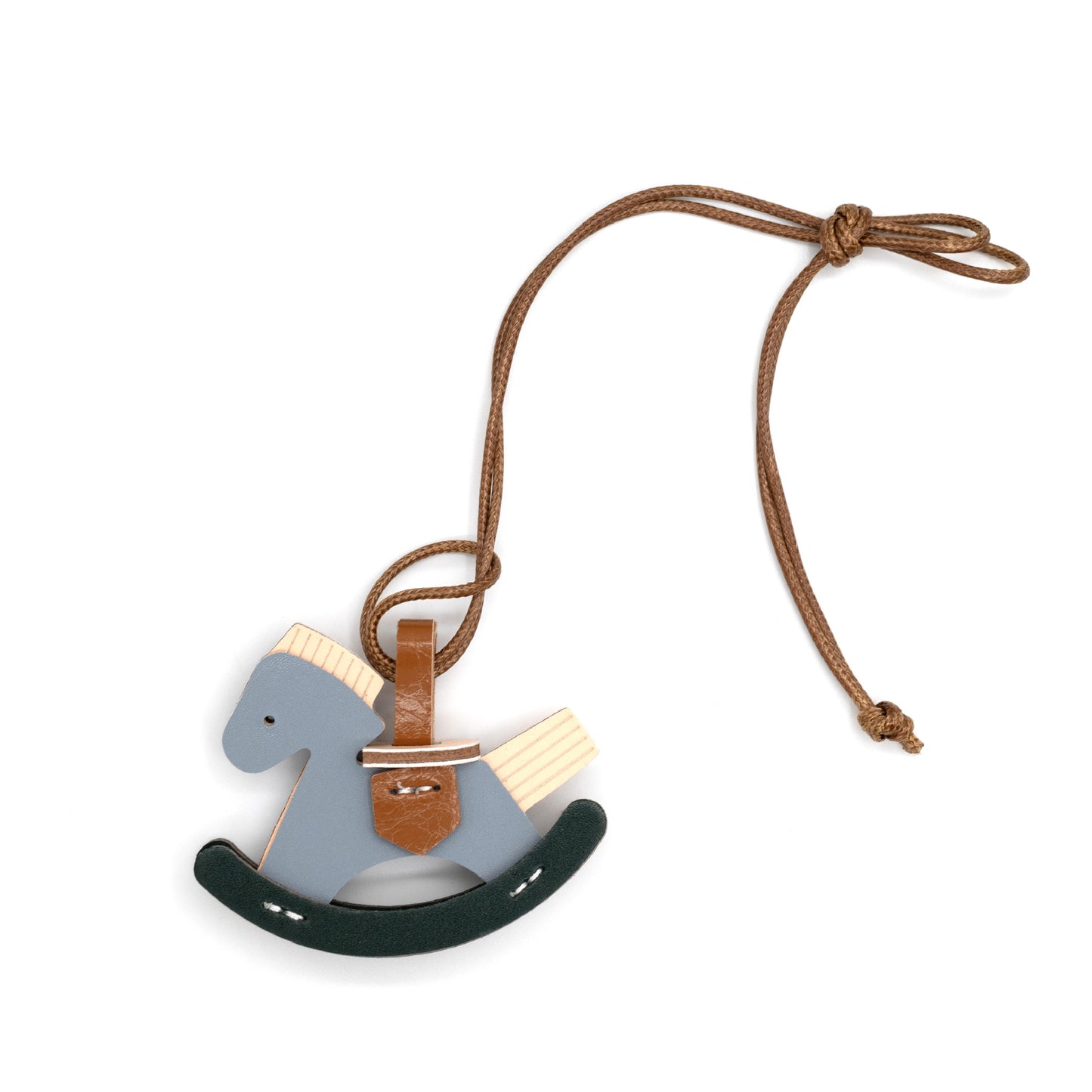 Leather Rocking Horse Bag Charm & Keychain Pendant