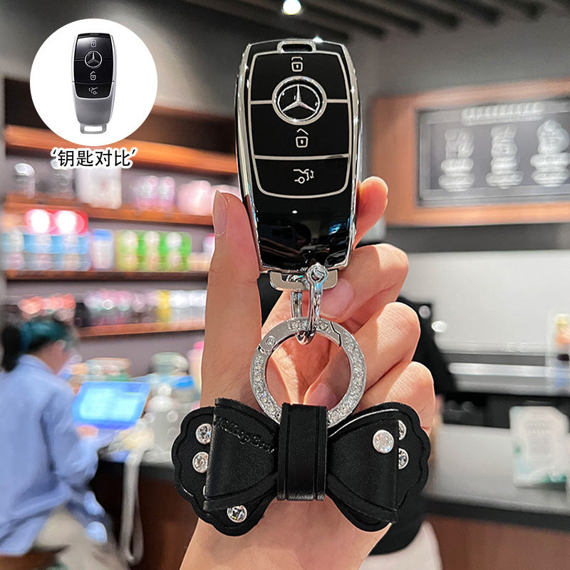TPU Car Key Fob Cover - Full-Protection Shell with Keychain