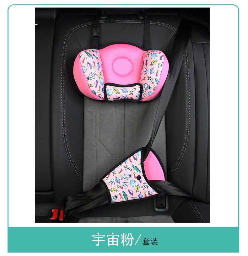 Kids Car Seat Belt Pillow & Adjuster Set - Head & Neck Support