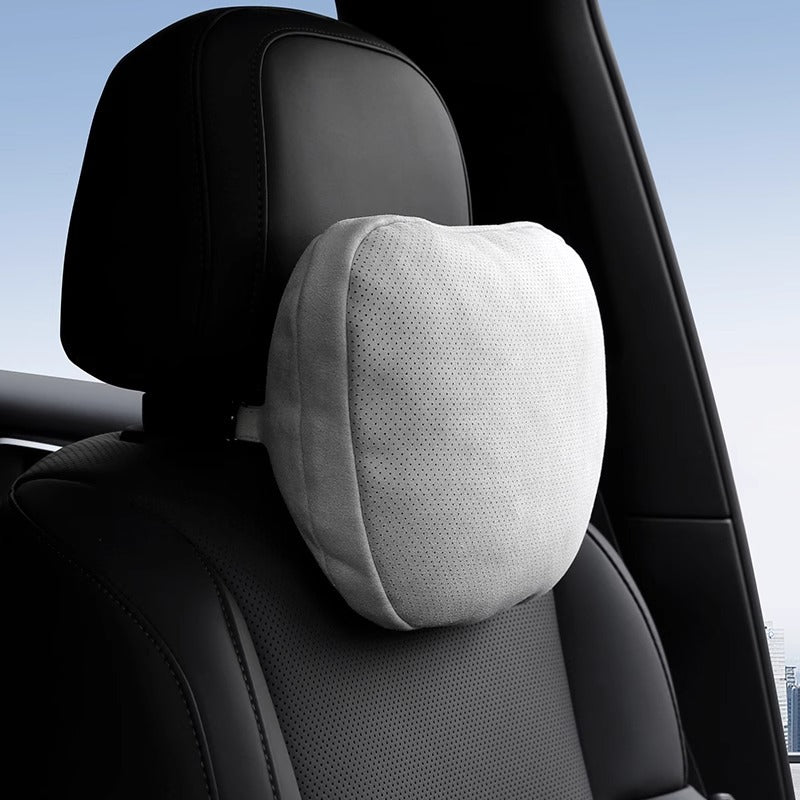 Car Neck Pillow Pair - Suede Headrest Support Cushions