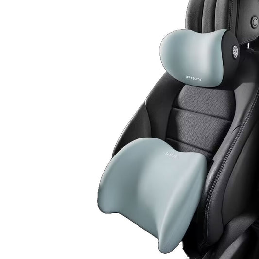 Memory-Foam Car Neck & Lumbar Pillow Set