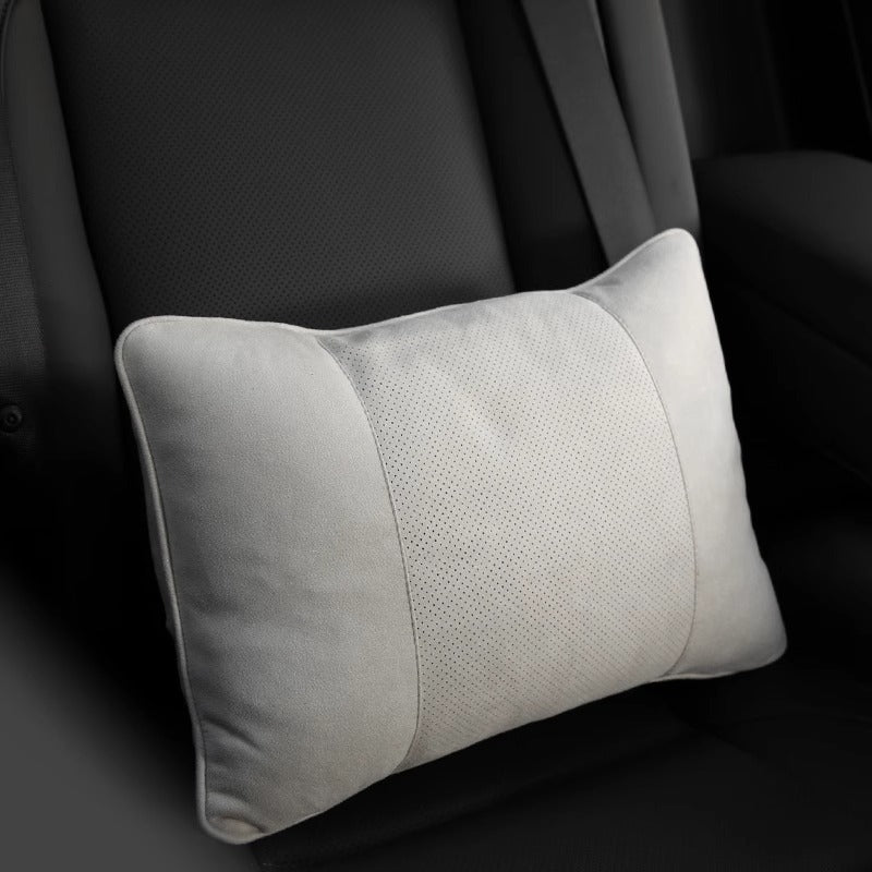 Car Neck Pillow Pair - Suede Headrest Support Cushions