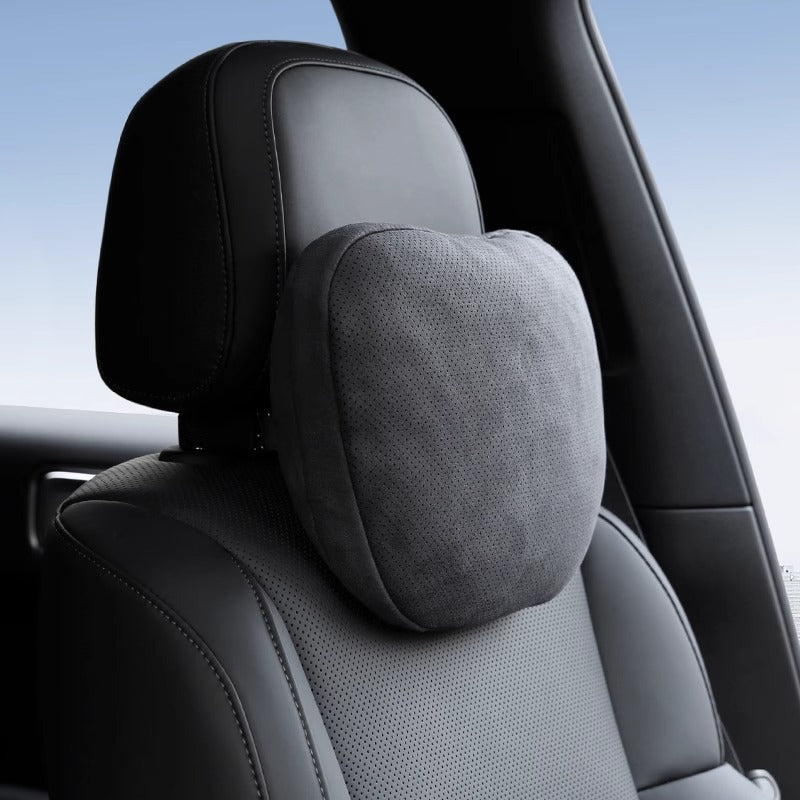 Car Neck Pillow Pair - Suede Headrest Support Cushions