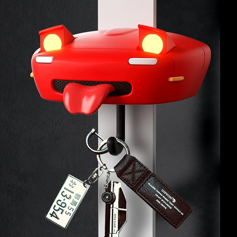 Retro Car Headlight Key Holder — LED Wall Mount Rack