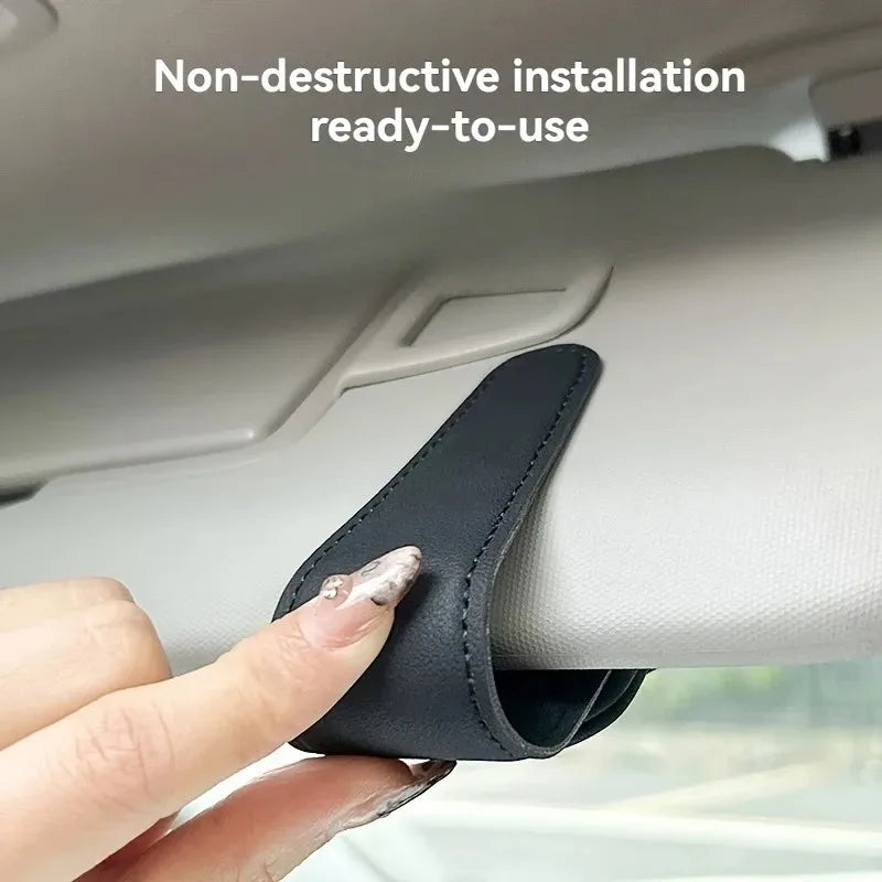 Magnetic Car Visor Sunglasses Holder - Glasses & Card Clip