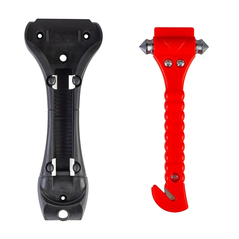 Car Safety Hammer 2-Pack - Window Breaker & Belt Cutter