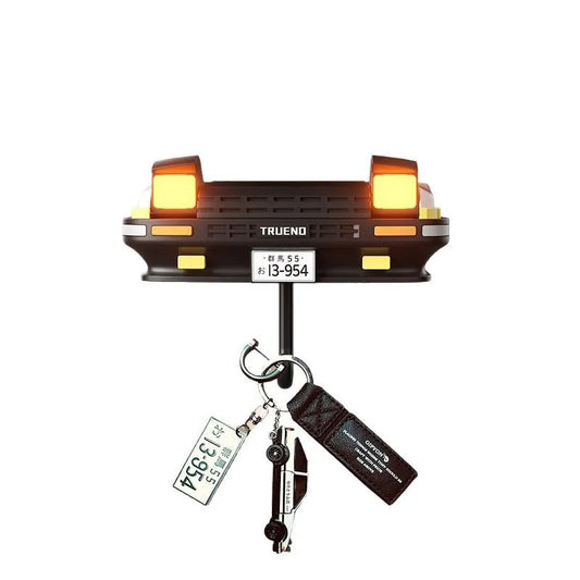 Retro Car Headlight Key Holder — LED Wall Mount Rack