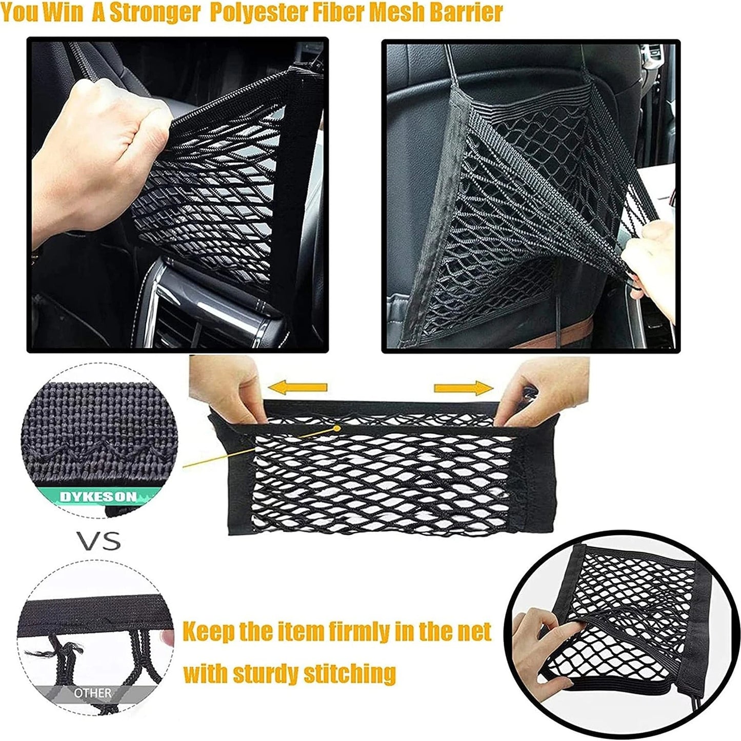 Dog Car Barrier & Seat Storage Net - Front Seat Divider