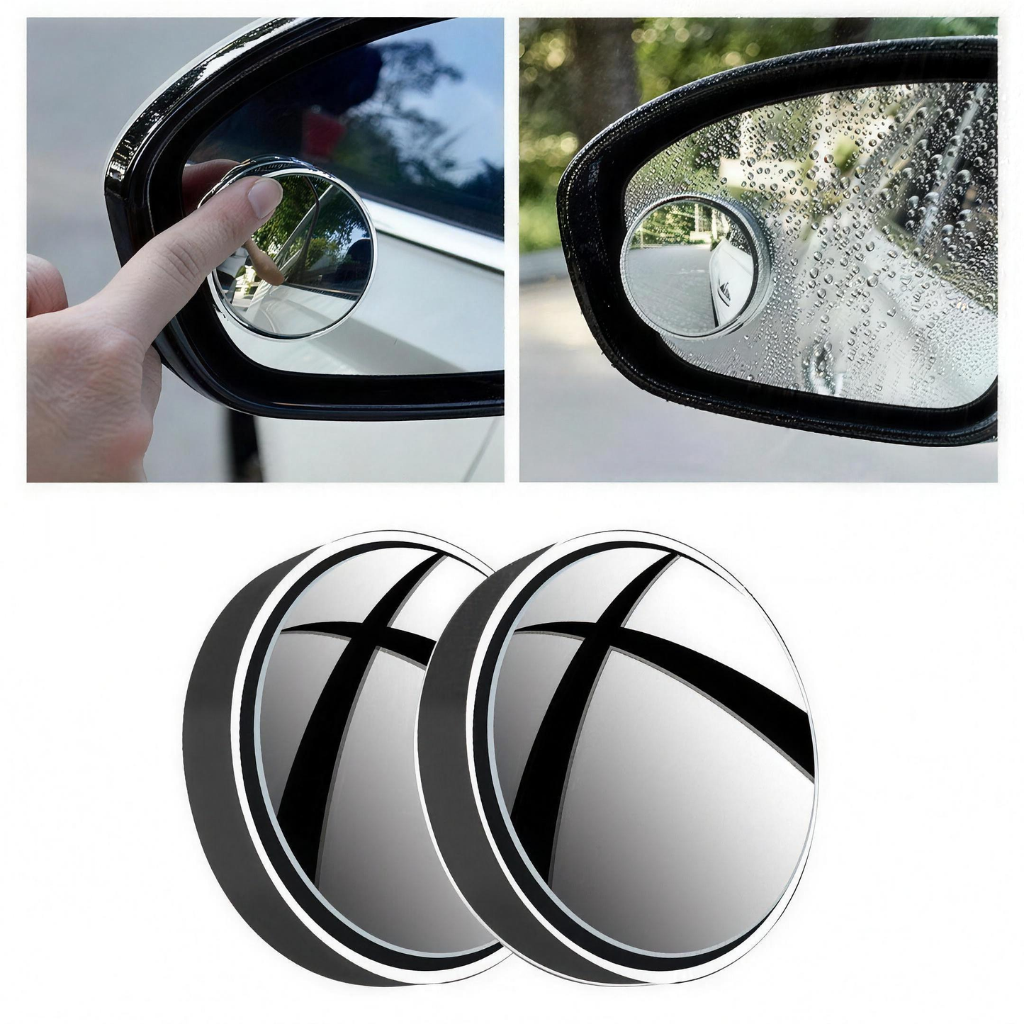 360° Blind Spot Mirrors - HD Convex Pair, Stick-On